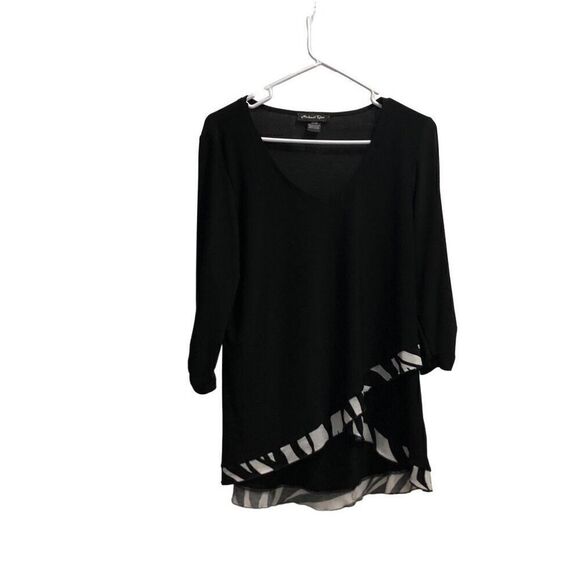 Michael Tyler Medium (M) Black and White Zebra Tunic - Picture 1 of 6